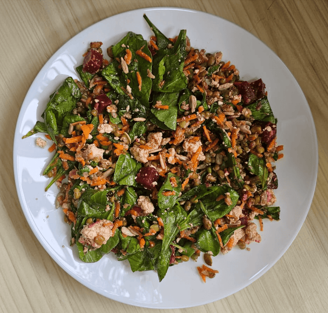 Iron & Protein -Rich Spinach and Lentil Salad – Simrun Chopra