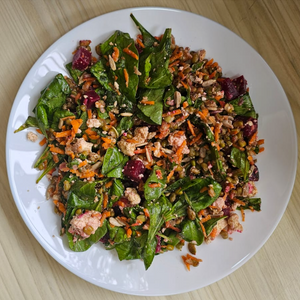 Iron & Protein -Rich Spinach and Lentil Salad