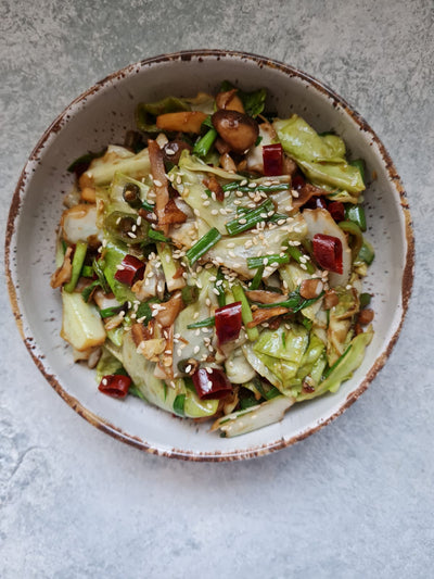 Cabbage Mushrooms Stir Fry