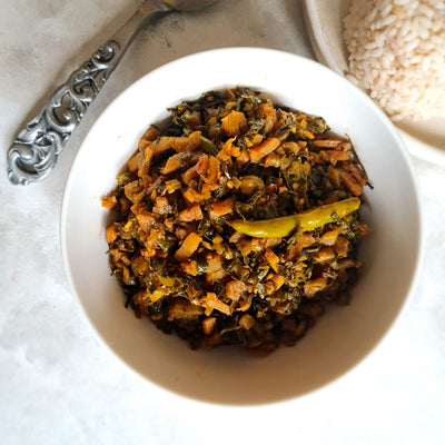 Cauliflower Stem & Leaves ki Sabzi