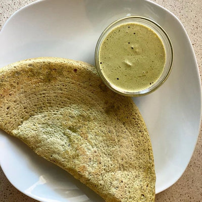 Lobia Dosa with Lady's Finger Chutney