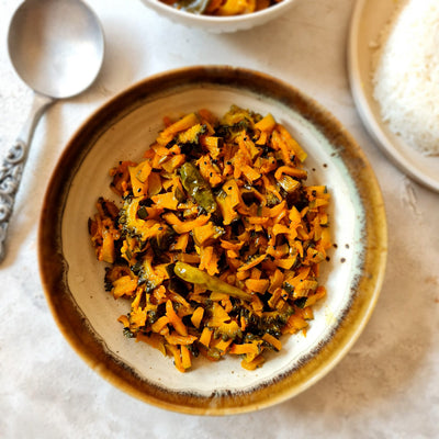 Orange Pumpkin and Bitter Gourd Vegetable