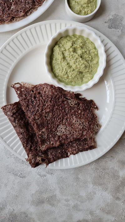 Quick Ragi Dosa (Finger Millet)