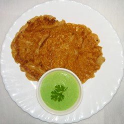 RAJGIRA UTTAPAM WITH CORIANDER PEANUT CHUTNEY