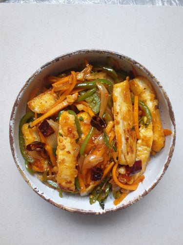 STIR-FRIED SCHEZWAN VEGETABLES WITH PANEER