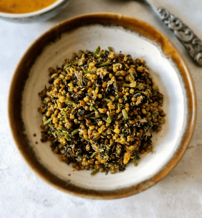 Stir Fry Green Dal with Greens (whole)